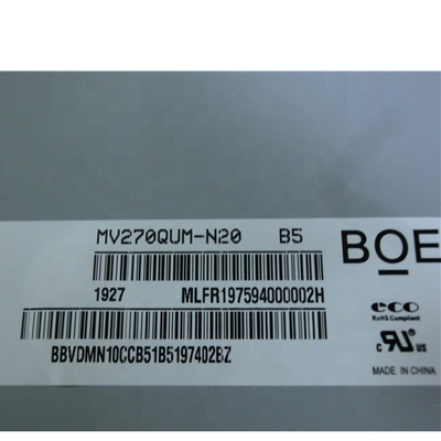 BOE TFT LCD स्क्रीन MV270QUM-N20 27.0 इंच RGB 3840X 2160 UHD 163PPI