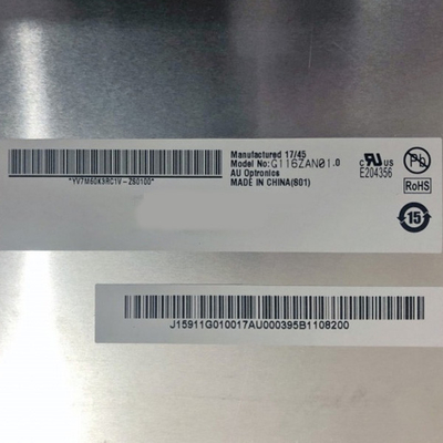 11.6 इंच G116ZAN01.0 3840*2160 एलईडी ड्राइवर के साथ एलसीडी स्क्रीन