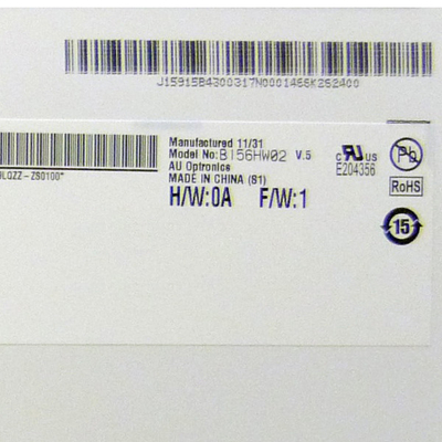 उच्च गुणवत्ता वाला टीएफटी-एलसीडी B156HW02 V5 3.3VTyp स्क्रीन डिस्प्ले
