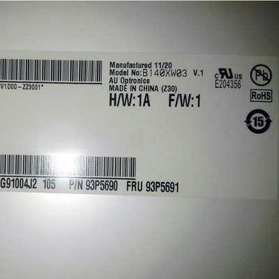 B140XW03 V1 14.0 इंच 1366*768 TFT-LCD स्क्रीन एलसीडी डिस्प्ले