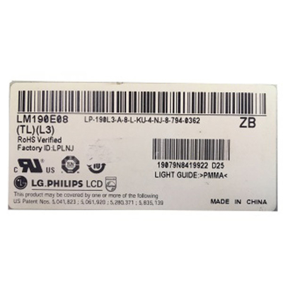 LM190E08-TLL3 19.0 इंच 1280*1024 एलसीडी मॉड्यूल पैनल