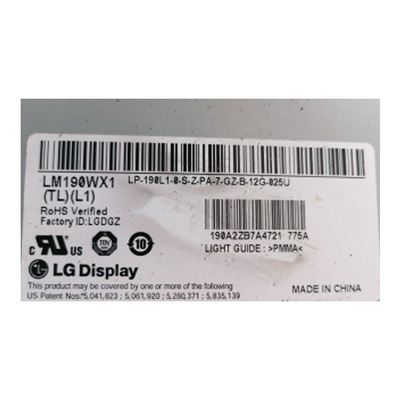 LM190WX1-TLL1 19.0 इंच एलसीडी पैनल 1440*900 टीएफटी एलसीडी मॉड्यूल
