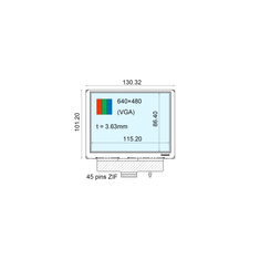 5.7 इंच COM57H5138XLC 640*480 460 cd/m2 औद्योगिक के लिए एलसीडी स्क्रीन