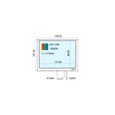 मूल 5.7 इंच COM57T5M15GLC 320*240 61 पिन एलसीडी स्क्रीन