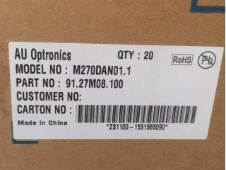 M270DAN01.1 CELL 2560*1440 एलसीडी स्क्रीन डिस्प्ले 27.0 इंच एलसीडी पैनल