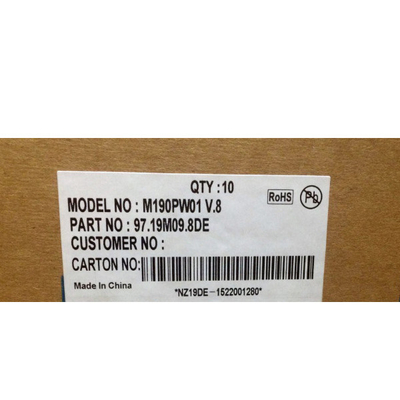AUO M190PW01 V80E एलसीडी स्क्रीन मेटल शेल एम्बेडेड इंडस्ट्रियल कंट्रोल डिस्प्ले मॉनिटर एलईडी हाई ब्राइट